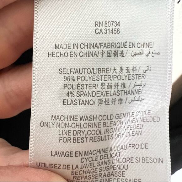 Max and Cleo black V-neck long sleeve sheath dress size medium M B100 - Picture 3 of 4